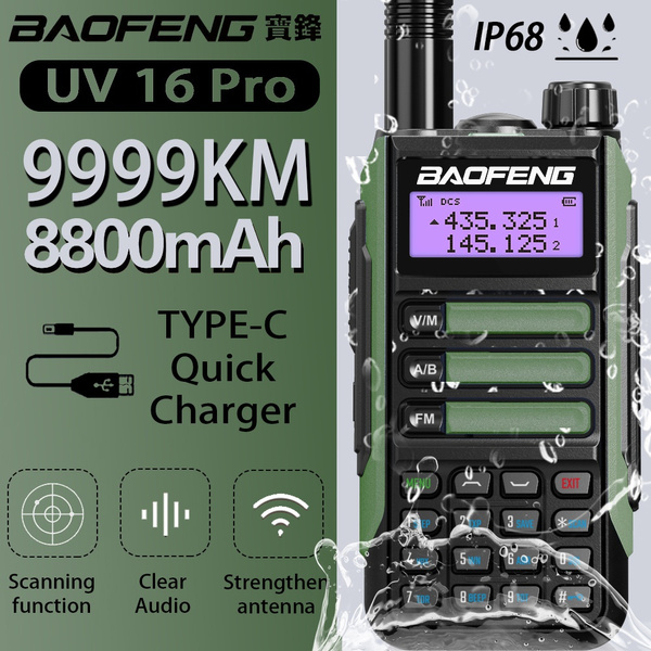 2022 baofeng uv 16 pro 12000w high power antenna walkie talkie with