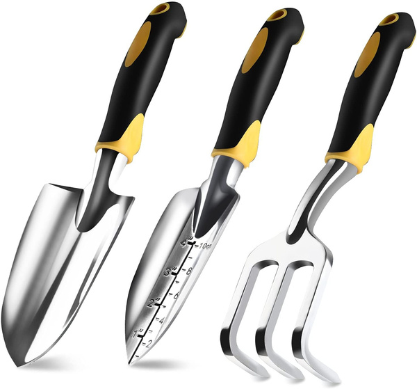 Garden Tool Set, 3 Piece CastAluminum Gardening Kit Includes Hand