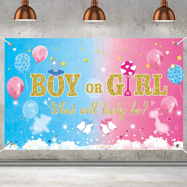 Gender Reveal Garten-Banner – 300 X 50 Cm, Rosa/blau, Für Drinnen & Draußen, Inkl. Aufhängeseil