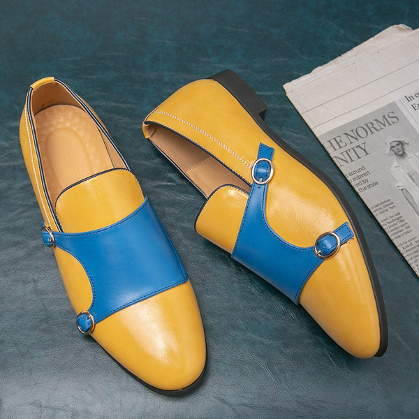 Mens New Design Doublemonk Strap Loafers Men's Casual Leather Shoes