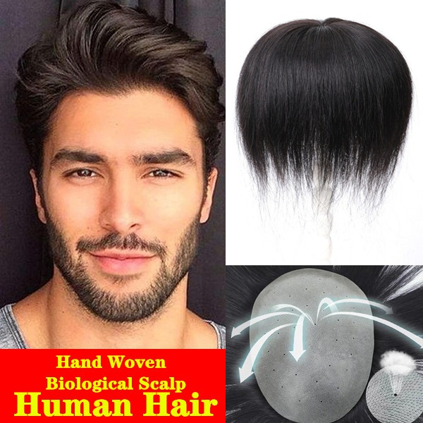 Men Hair Extensions Wig Natural Hair Real Thin Skin 100 Human