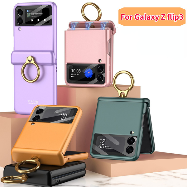 Phone Case With Ring Holder For Samsung Galaxy Back Cover Galaxy Z Flip 3 2 5G