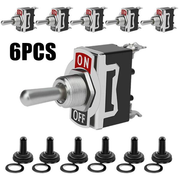 6 Pack-Heavy Duty Rocker Toggle Switch 15A 250V 20A 125V SPST 2 Pin ON ...