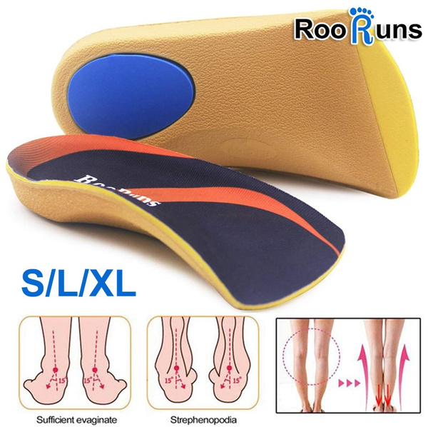 RooRuns Unisex 3/4 Orthotic Shoe Inserts for OverPronation, Plantar