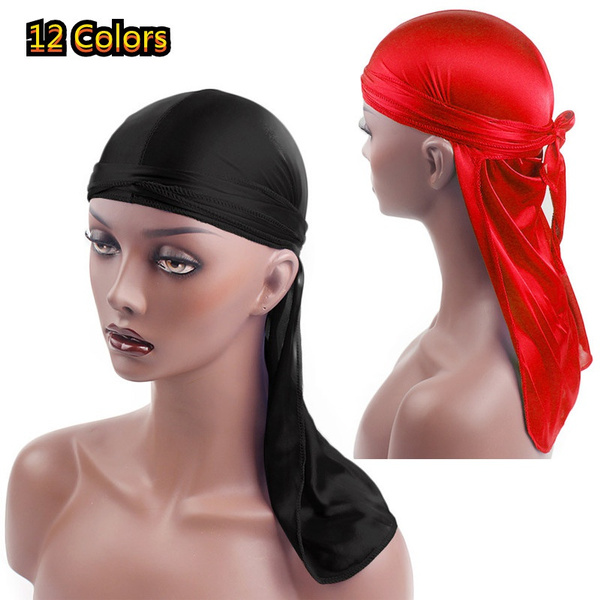 Silk Durag Long Tail, Bandana Pirate Durag, Durag Cap Men