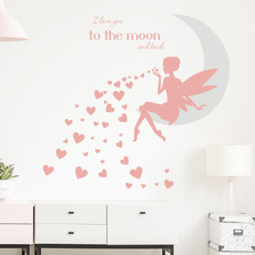 fairysticker, pinkheartwalldecor, Home Decor, Heart
