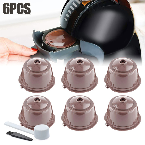 Reusable Coffee Capsule Filter Cup Refillable Caps Spoon Brush Filter