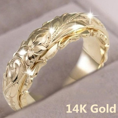 yellow gold, engravingring, 925 silver rings, Classics