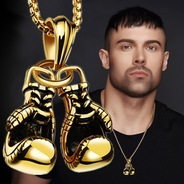 Hip Hop Luxury Golden Gloves Pendant Boxing Stainless Steel Charm Necklace  Men's Women's Jewelry - AliExpress