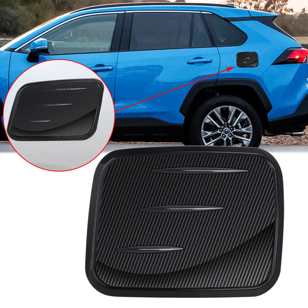 Xotic Tech Carbon Fiber Fuel Tank Cap Overlay For Toyota RAV4 2019-2025 - Black & Carbon Texture