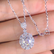 Party Necklace, DIAMOND, Jewelry, white