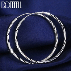 Sterling, Silver Jewelry, Hoop Earring, 925 sterling silver