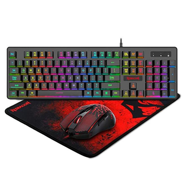 Redragon S107 PC Gaming Keyboard & Mouse Combo with Mouse Pad - Large ...