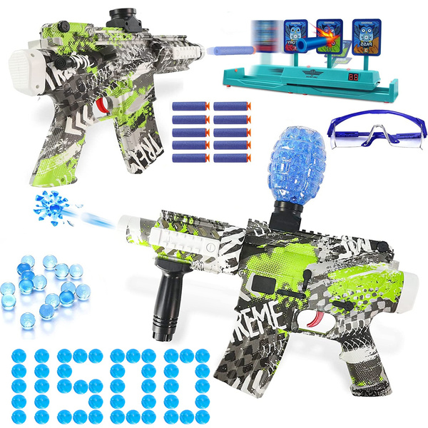 Gel Blaster Gun, 2-in-1 Toy Gun Blaster,Shoot Both Foam Bullets and 9mm ...