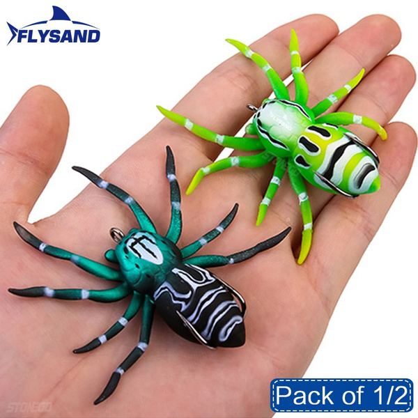 FLYSAND Pack of 1/2 Lifelike Soft Spider Bait 7cm 6.4g Fishing