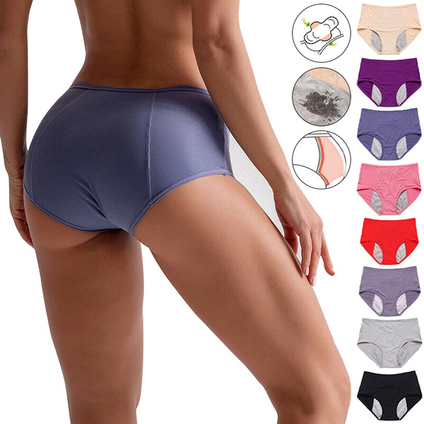 Leak Proof Plus Size Menstrual Panties Physiological Pants Women Underwear  Period Waterproof Mid-Rise Briefs Female Lingerie
