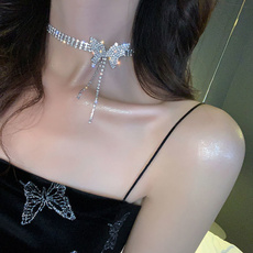 925sterlingsilverbutterflynecklace, butterfly, DIAMOND, punk necklace