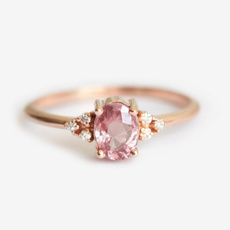 18 k, gold, pink sapphire, Wedding