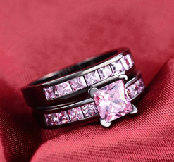 blackgoldring, Woman, gold, pink sapphire
