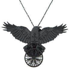 viking, Goth, punk necklace, crow