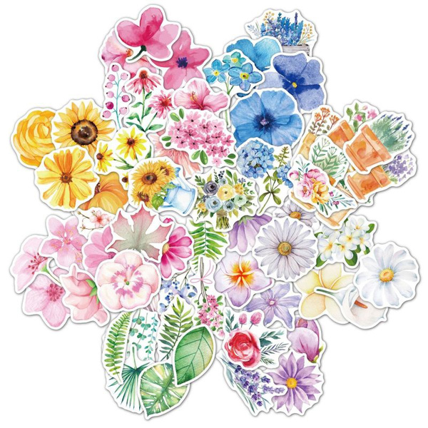 Hundred Flowers Blooming Elements Graffiti Stickers PVC Waterproof