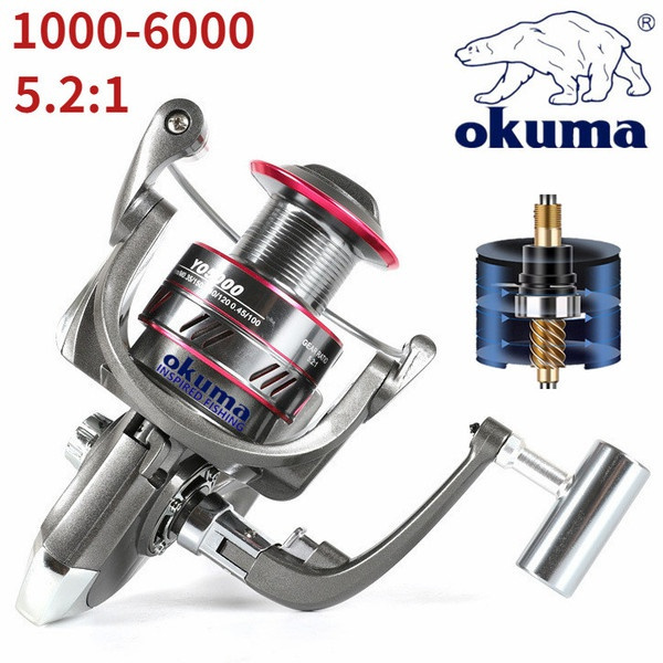 OKUMA Baoxiong Full Metal Fishing Reel Maximum Braking Force 12KG 5.2:1  Casting Spinning Wheel Fishing Reel Sea Rod Reel Fishing Reel 1000-6000