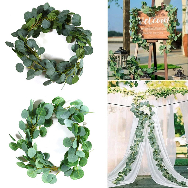 0.5/1/2M Artificial Green Eucalyptus Garland Leaves Vine Fake Vines Rattan Artificial Plants Ivy ...