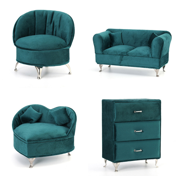 Green Velvet Sofa Jewelry Display Box Storage Case Organizer Holder for