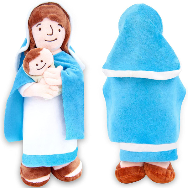 13 Inch Mother Mary Plush, Mother Mary Holding Son of God Stuffed Doll ...