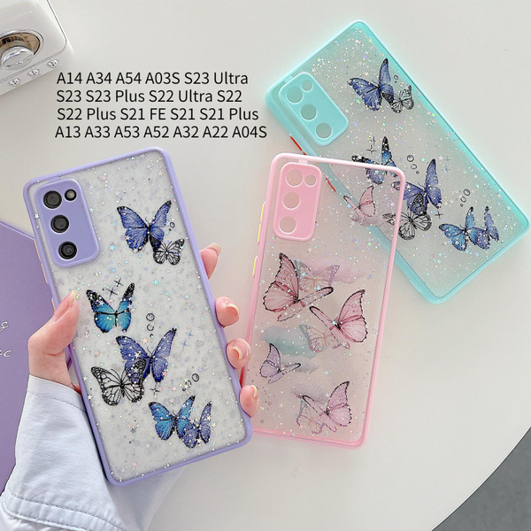 For Samsung A14 A34 A54 5G A04S Fashion Butterfly Glitter Phone