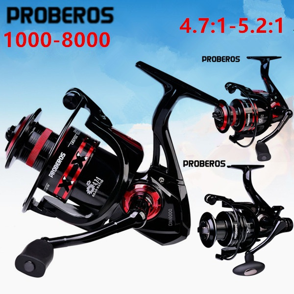 PROBEROS New All-metal Fishing Reel 4.7:1-5.2:1 Spinning Wheel Long-range Fishing  Reel Fishing Gear 1000-8000
