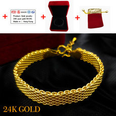 goldplatedbracelet, 24kgoldbangle, gold, Simple