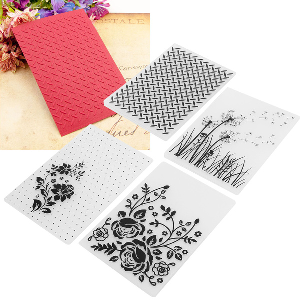 4Pcs Plastic Embossing Folders, DIY Card Making Scrapbooking Embossed ...