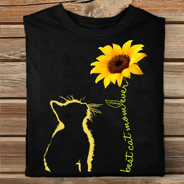 wish.com | Best Cat Mom Ever and Sunflower Print