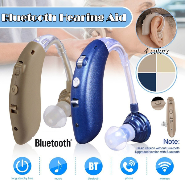 Bluetooth Hearing Aid USB Rechargeable Digital Hearing Aid Amplifier Behind the Ear Hidden