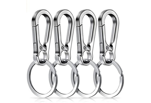 Happon Metal Keychain Carabiner Clip Keyring Key Ring Chain Clips Hook  Holder Organizer for Car Keys Finder for Men, 2 Packs 