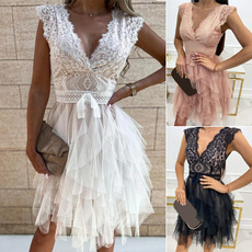 Sleeveless dress, Lace, Summer, Dress