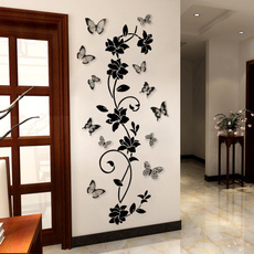 butterfly, PVC wall stickers, Decoración, Flowers