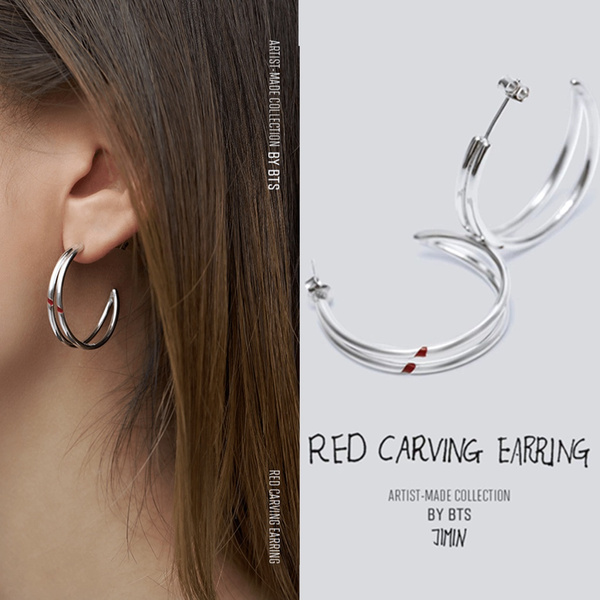 安い日本製 JIMIN RED CARVING EARRING BTS の通販 by さまいち's shop｜ラクマ 