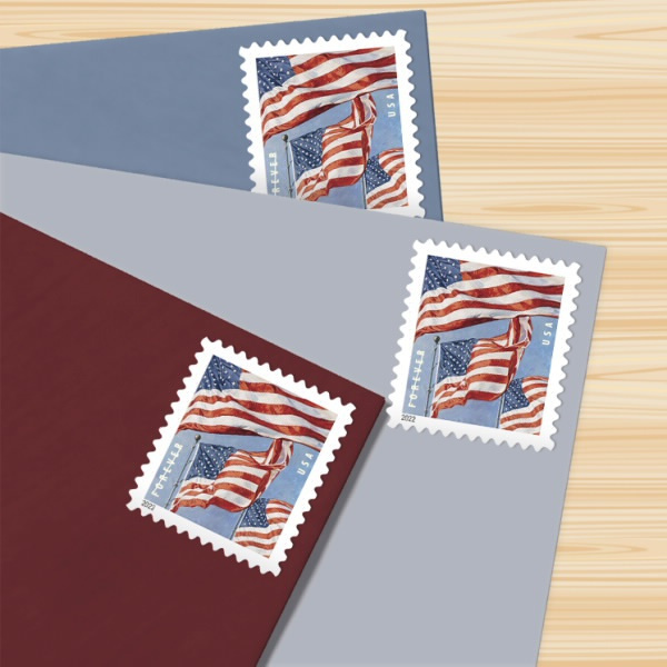 US Flags FirstClass Forever Stamps 2022 FOREVER American Flag Mail