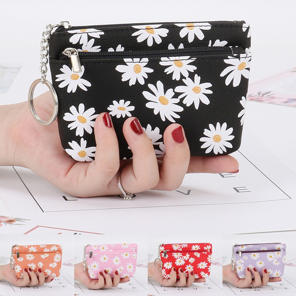Women Ladies Leather Small Mini Wallet Card Key Holder Zip Coin Purse  Clutch Bag