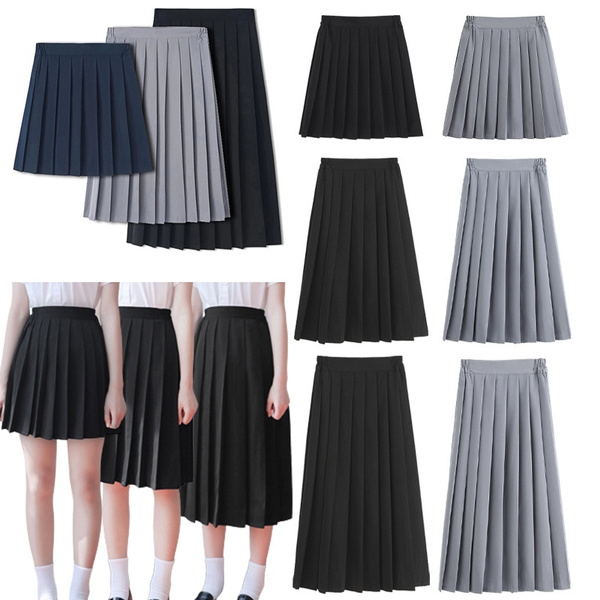 Grey pleated skirt outlet 5xl