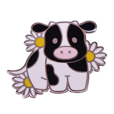 cute, Flowers, pinsampbrooche, cow