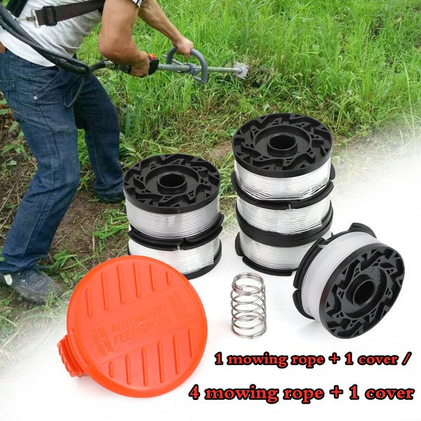 4/1x Spools with Spool Cover for Black Decker Grass Trimmer Line Spool