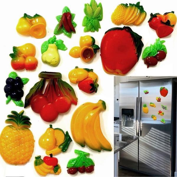 36 Pc Refrigerator Set Assorted Fruits Food Kitchen