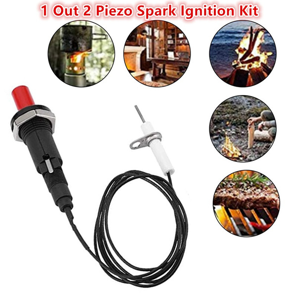 Piezo Ignition, 1 Out 2 Piezo Spark Ignition Kit BBQ Grill Push Button ...