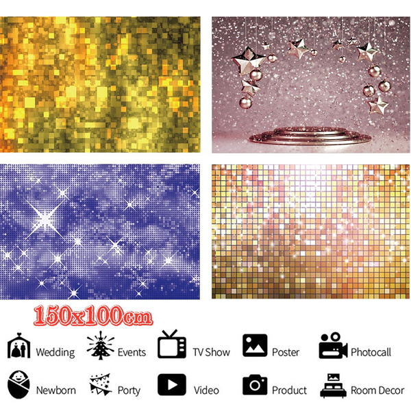 Gold Glitter Glitter Background Party Photography Backdrop Cloth Vinyl