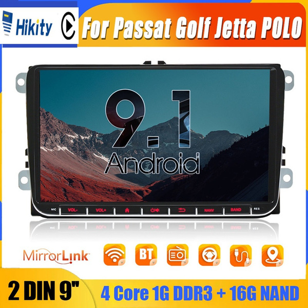 HIKITY 9" 2 Din Android 9.1 Car Radio Android GPS Navigation Multimedia