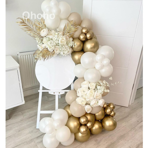 White Sand Balloon Arch Kit Wedding Bridal Shower Baby Girl Birthday ...