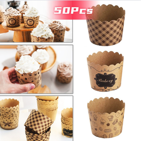 50 Pcs Muffin Cupcake Paper Cups Mini Cupcake Liners Wrapper